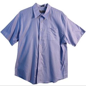 Kirkland Mens Blue White Plaid Short Sleeves Shirt XL